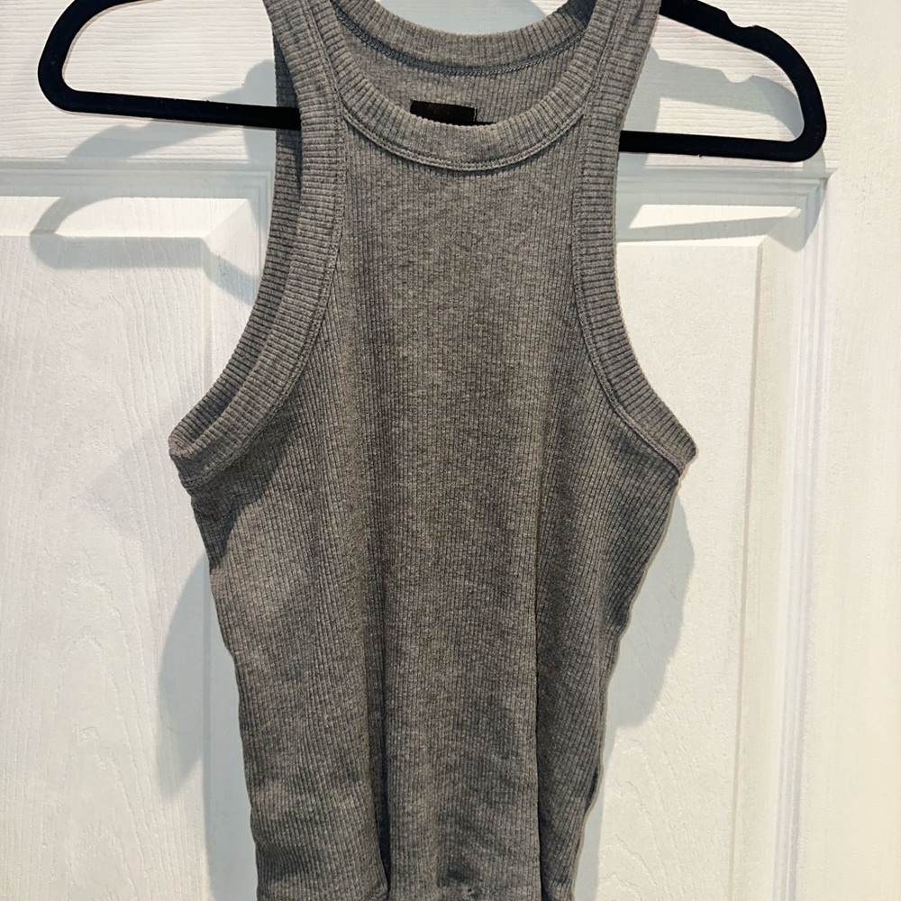 WSLY Heather Gray Ribbed Tank Top